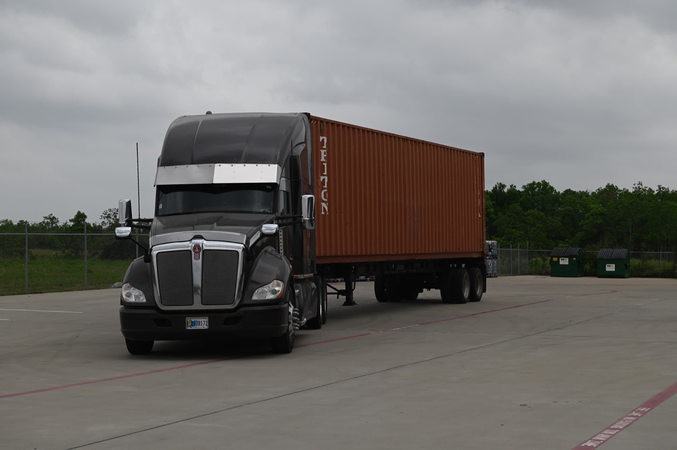 Freight truck supporting lubricant distribution operations